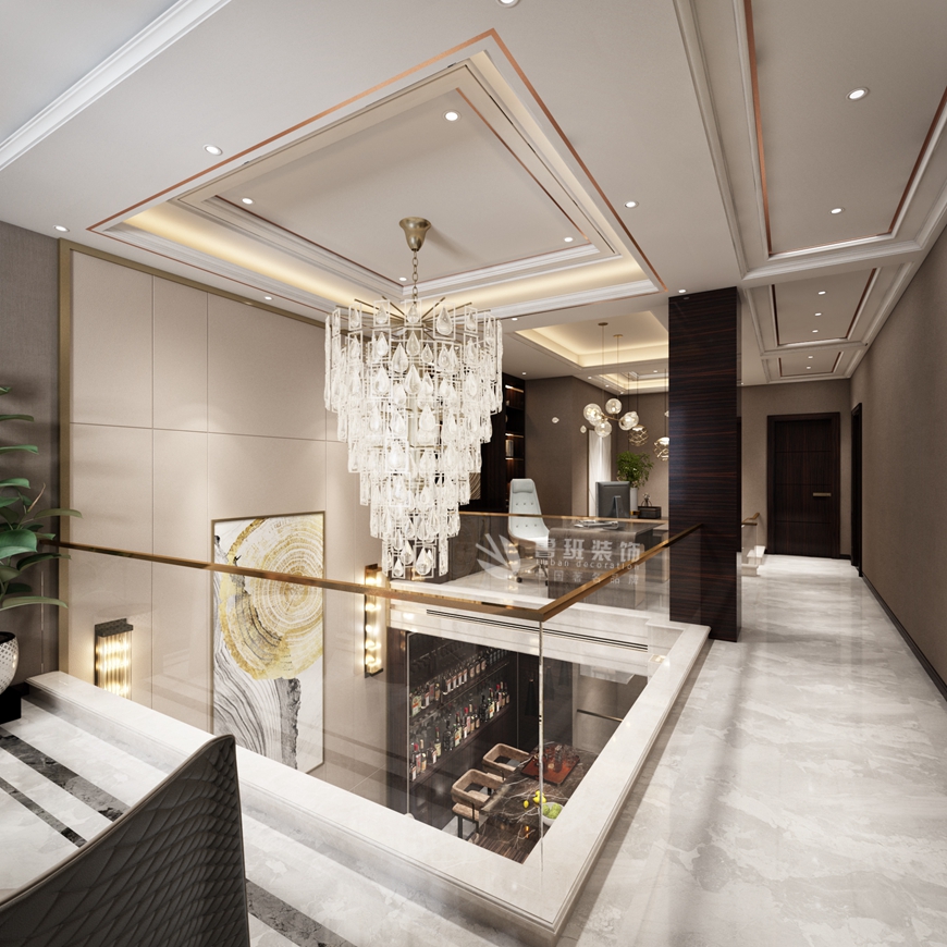 西安(ān)魯班裝(zhuāng)飾出品中(zhōng)建昆明瀾庭230平米現代輕奢設計楊立邦設計師主筆(bǐ)——起居室設計效果圖