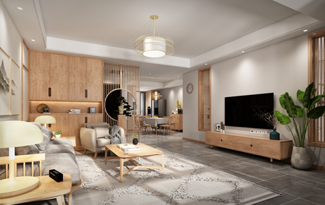 魯班裝(zhuāng)飾萬達天樾170平米四居室日式北歐風