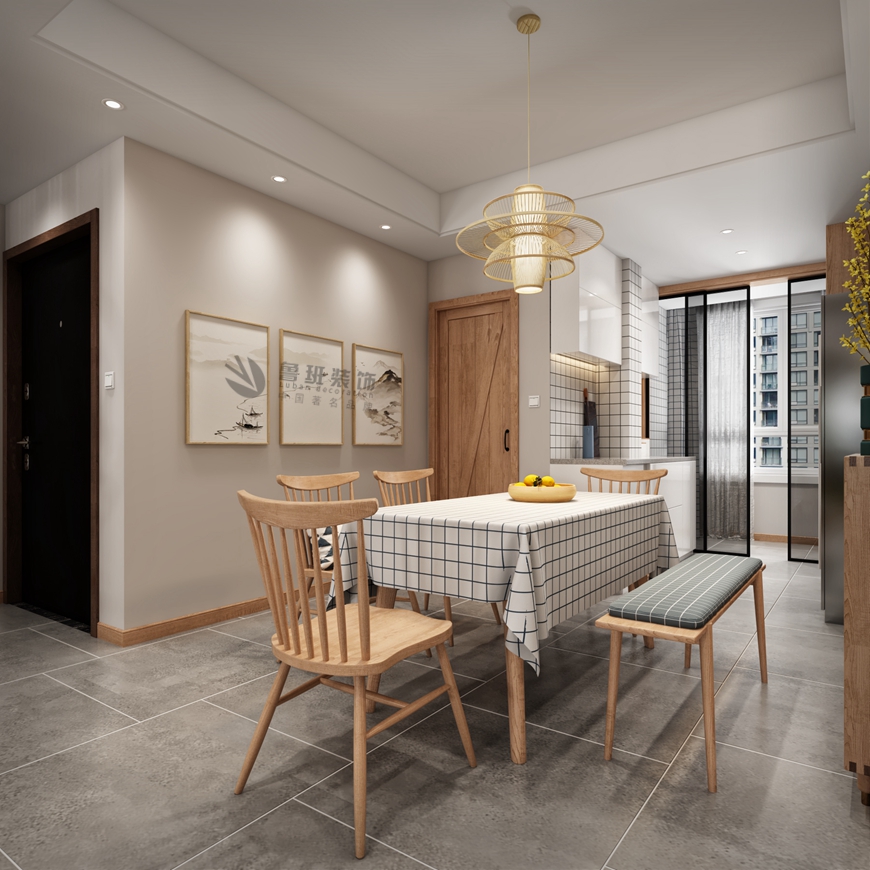 安(ān)魯班裝(zhuāng)飾出品萬達天樾170平米四居室日式北歐風楊立邦設計師主筆(bǐ)設計——餐廳設計效果圖 安(ān)魯班裝(zhuāng)飾出品萬達天樾170平米四居室日式北歐風楊立邦設計師主筆(bǐ)設計——餐廳設計效果圖